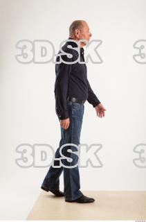 Walking pose blue deep shirt jeans of Ed 0007